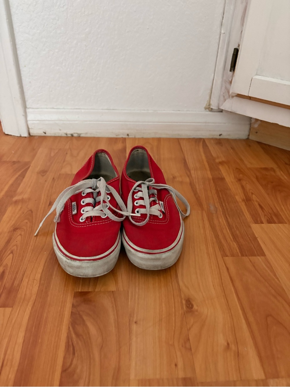 Vans Red Canvas Lace-Up Sneakers